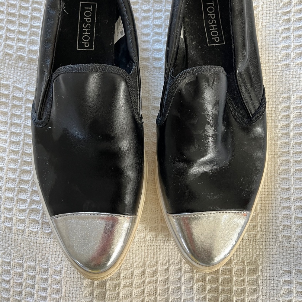 Topshop Silver Toe Sneakers